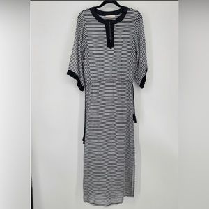 Tory Burch Striped Tassel Drawstring Waist Dress
